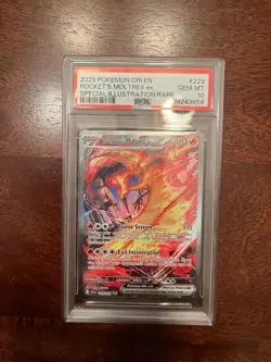 2025 Pokemon Rocket’s Moltres EX SIR GEM MT MINT PSA 10 #229 - Image 2