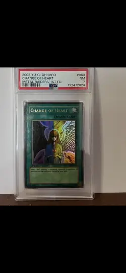 2002 Yu-Gi-Oh! Change of Heart 1st Edition MRD-060 North American PSA 7 - Image 1