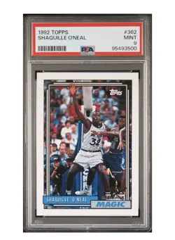 1992-93 Topps Shaquille O'Neal #362 PSA 9 MINT Rookie RC HOF - Image 1