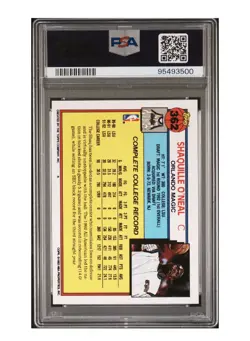 1992-93 Topps Shaquille O'Neal #362 PSA 9 MINT Rookie RC HOF - Image 2