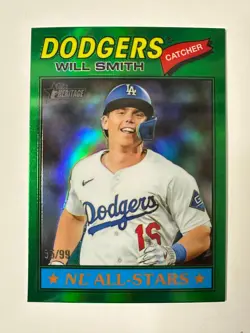 2026 Topps Heritage #282 Will Smith Green Chrome Refractor /99 Dodgers - Image 1