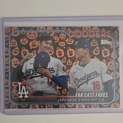 2024 Topps 💥Shohei Ohtani💥Yoshinobu Yamamoto💥 Jack-O'-Lantern SSP - Image 1