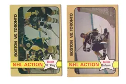 1972 O-Pee-Chee Hockey -BOSTON VS. TORONTO - LOT of 2 Vintage NHL OPC Cards - Image 1