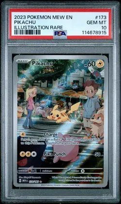 Pokemon PSA 10 Pikachu Illustration Rare 151 English Mew EN 173/165 - Image 1