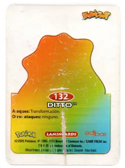 DITTO #132 LAMINCARD COLECCION POKEMON LAMINCARDS 2005 EDIBAS (USADA) DANADA - Image 2