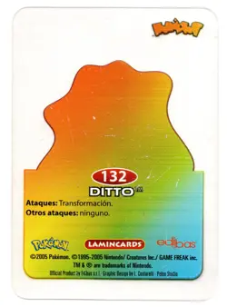 DITTO #132 LAMINCARD COLECCION POKEMON LAMINCARDS 2005 EDIBAS (USADA) - Image 2