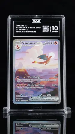 Pokemon TCG Charizard EX Scarlet & Violet 151 Set #199/165 TAG Gem Mint 10 - Image 1