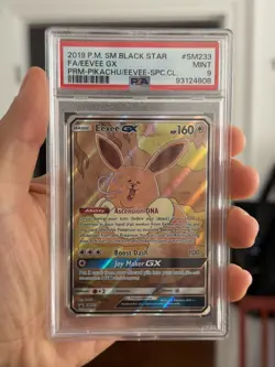 2019 POKEMON BLACK STAR PROMO EEVEE GX #SM233 PSA 9 MINT #117729344 - Image 1
