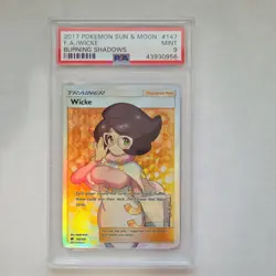 Pokemon Wicke Full Art Holo Ultra Rare PSA 9 Burning Shadows 147/147 - Image 1
