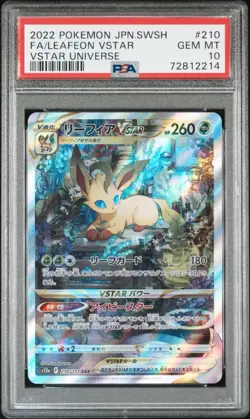 2022 POKEMON JAPANESE SWORD & SHIELD VSTAR UNIVERSE #210 FA/LEAFEON VSTAR PSA 10 - Image 1