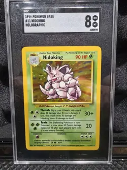 Pokemon Nidoking Base Set Holo SGC 8 11/102 1999 Wizards Copyright Rare - Image 1