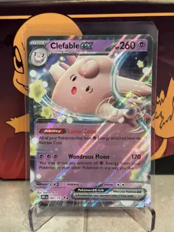 Pokemon TCG Clefable ex SV03: Obsidian Flames 082/197 Holo Double Rare - Image 1