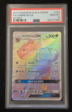 2017 Pokemon Sun & Moon Base Umbreon GX Secret Rare 154/149 PSA 10 - Image 1