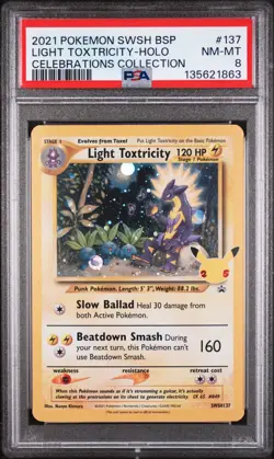 Light Toxtricity Holo SWSH137 Celebrations Collection Pokemon PSA 8 *863 - Image 1