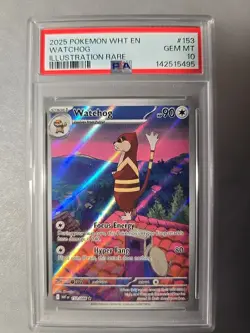 Pokemon TCG Watchog 153/086 White Flare Illustration Rare PSA 10 Gem Mint - Image 1