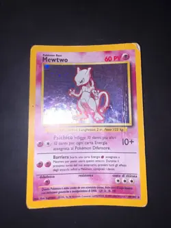 Pokemon Mewtwo 10/102 Set Base Rara Holo Unlimited Wizards ITA Carte Vintage - Image 1