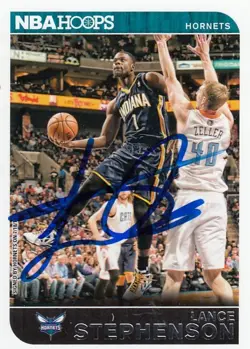 2014 Hoops Hornets Pacers Lance Stephenson Signed Autograph Auto IP Card - Image 1