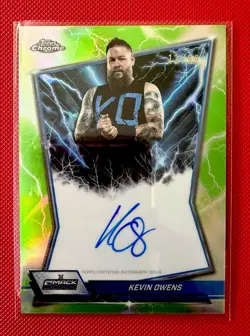 2026 TOPPS WWE CHROME KEVIN OWENS ON-CARD AUTO GREEN REFRACTOR #/99 BBA-KEV - Image 1