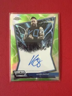 2026 TOPPS WWE CHROME KEVIN OWENS ON-CARD AUTO GREEN REFRACTOR #/99 BBA-KEV - Image 2