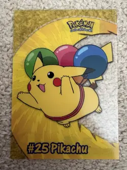 Pokemon Topps TV Animation Edition #25 Pikachu Clear Card - Image 1