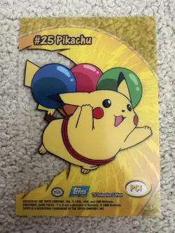 Pokemon Topps TV Animation Edition #25 Pikachu Clear Card - Image 2