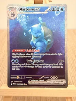 Pokemon TCG Blastoise EX Full Art Rare Card Scarlet Violet 151 Holo 200/165 - Image 1