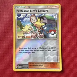 Professor Elm's Lecture 188a/214 3rd Place Reverse Pokemon League Promo Card NM - Image 1