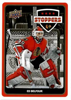 Ed Belfour 2025-26 Chicago Blackhawks UD Centennial Stoppers GOLD S-3 - Image 1