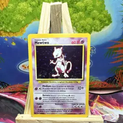 Mewtwo 10/102 Base Set Holo Rare Pokemon Card Spanish 60 HP Wizards 1999 - Image 1