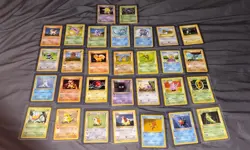 30 Base Set First Edition Shadowless Pokemon Cards (NM-MP) - Image 1