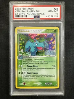 PSA 10 VENUSAUR 28/100 EX CRYSTAL GUARDIANS REVERSE HOLO FOIL POKEMON - Image 1