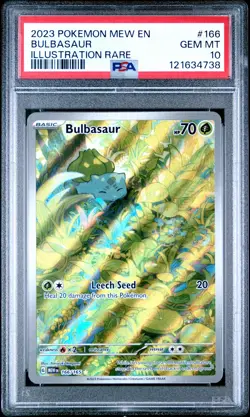 2023 POKEMON MEW EN-151 ILLUSTRATION RARE #166 BULBASAUR PSA 10 - Image 1