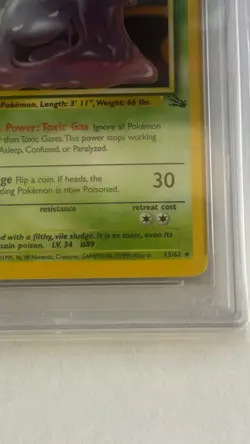 1999 POKEMON FOSSIL #13 MUK-HOLO PSA 9 MINT - Image 4