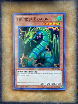 Yugioh Thunder Dragon HISU-EN046 Super Rare 1st Ed LP - Image 1