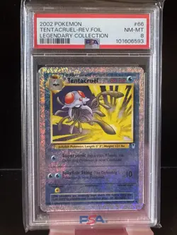 2002 Pokemon Legendary Collection #66 Tentacruel-Rev.Foil PSA 8 - Image 1
