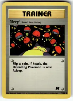 Sleep! (Rocket's Secret Machine) 79/82 Team Rocket LP Pokemon Card TCG - Image 1