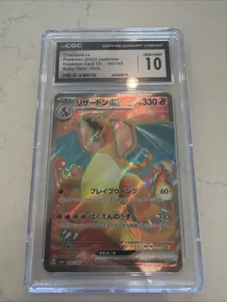 Charizard ex 185/165 Sv2a: Pokemon Card 151 Holo (Japanese) CGC Gem Mint 10 - Image 1