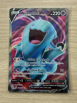 Pokemon TCG Card Wobbuffet V 191/202 Sword & Shield Base Set Full Art - NM - Image 3
