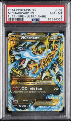 2014 POKEMON XY FLASHFIRE ULTRA RARE #108 M CHARIZARD EX PSA 8 - Image 1