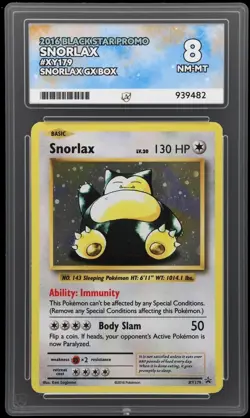 Snorlax XY179 Black Star Promo 2016 GX Box Full Art Pokemon Holo ACE 8 NM-MT - Image 1