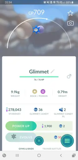 👍Non Shiny Glimmet (Nicht Schillernd Lumispross) Pokemon GO✌ Exchange 20k - Image 3