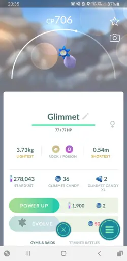 👍Non Shiny Glimmet (Nicht Schillernd Lumispross) Pokemon GO✌ Exchange 20k - Image 4