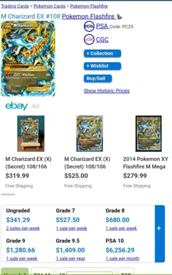 Pokemon M Charizard EX 230 HP 108/106 Flashfire Full Art Mega Holo Secret Rare - Image 2