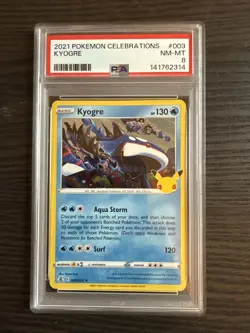 Kyogre 003/025 Holo 2021 Pokemon Celebrations PSA 8 NM-MT - Image 1