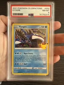 Kyogre 003/025 Holo 2021 Pokemon Celebrations PSA 8 NM-MT - Image 3