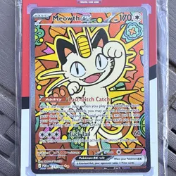 Meowth ex 121/088 Me03: Perfect Order Holo Pokemon Tcg Pack Fresh - Image 1
