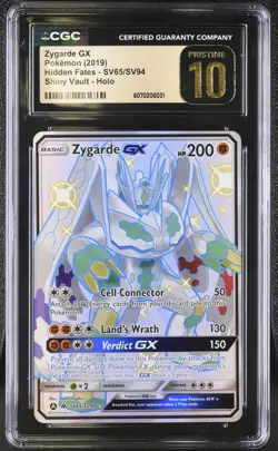 2019 Pokemon Sun & Moon Hidden Fates Zygarde GX #SV65/SV94 CGC 10 PRISTINE - Image 1