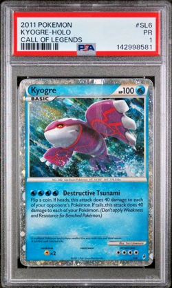 SWIRL PSA 1 PR 2011 Pokemon Call of Legends SHINY Kyogre Holo Foil Rare SL6 - Image 1