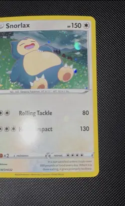 Pokemon TCG Sword & Shield Snorlax Black Star Promo SWSH032 HD Swirl Holo Bleed - Image 5