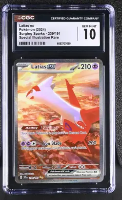 2024 POKEMON SURGING SPARKS LATIAS EX SPECIAL ILLUSTRATION RARE 239/191 CGC 10 - Image 1